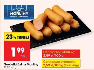 Serdelki Extra Morliny promocja w Biedronka