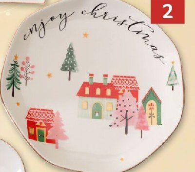 Talerz świąteczny domki 25 cm nieregularny kształt promocja w Selgros