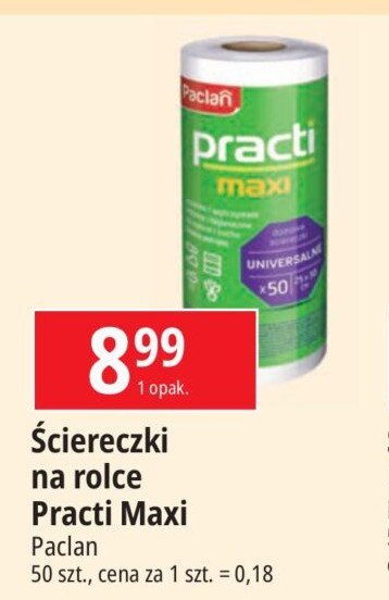 Ściereczki na rolce Paclan practi maxi promocja w Leclerc