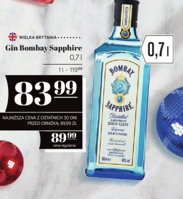 Gin Bombay Sapphire 0.7l promocja w POLOmarket