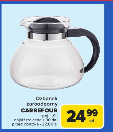 Dzbanek żaroodporny 1.9 l Carrefour promocja w Carrefour Market