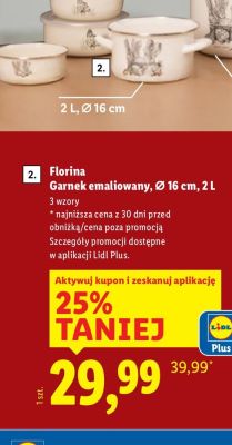 Garnek emaliowany Ø 16 cm, 2 L promocja w Lidl