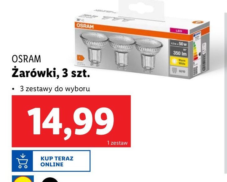 Żarówka fl 50 w Osram promocja w Lidl