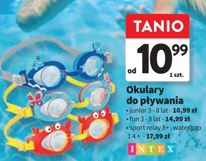 Okulary do pływania fun Intex promocja