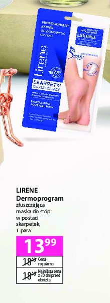 Skarpetki złuszczające bez zgrubień Lirene dermoprogram promocja w Hebe