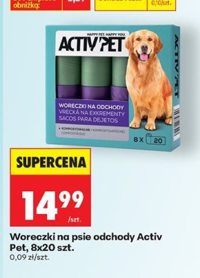Woreczki na psie odchody Activ Pet, 8x20 szt. promocja w Biedronka