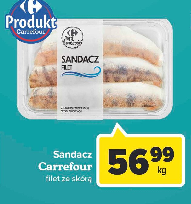 Sandacz filet ze skóra Carrefour targ świeżości promocje