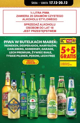 Piwo wybrane marki 5+5 GRATIS promocja w Biedronka