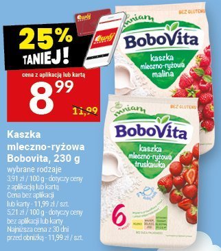 Kaszka mleczno-ryżowa Bobovita, 230 g promocja w Twój Market