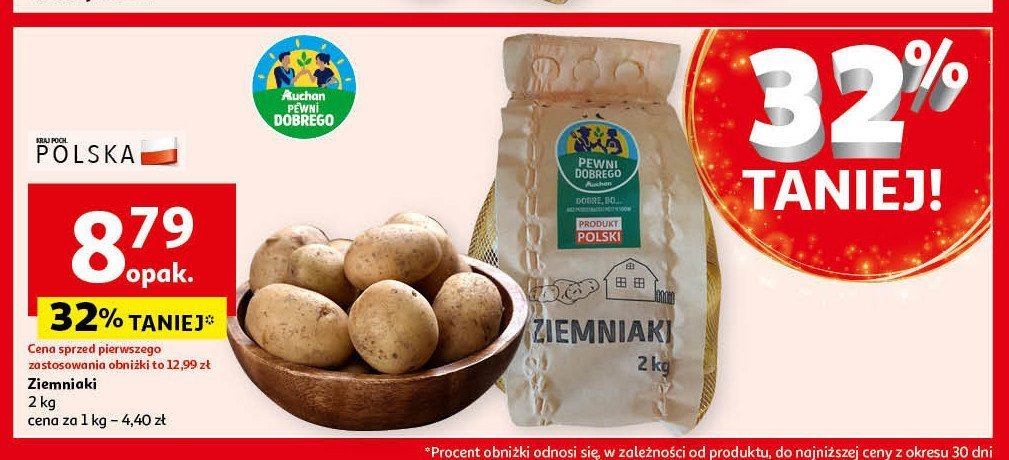 Ziemniaki Auchan pewni dobrego promocja w Auchan