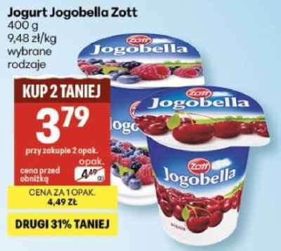 Jogurt Jogobella Zott promocja w Delikatesy Centrum