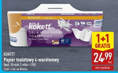 Papier toaletowy 4-warstwowy KOKETT promocja w Aldi