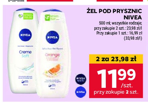 Żel pod prysznic Nivea creme soft promocja w Stokrotka