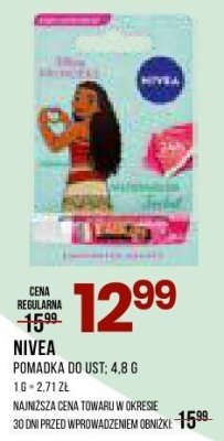 Pomadka Nivea do ust, 4.8 g promocja w Drogerie Natura