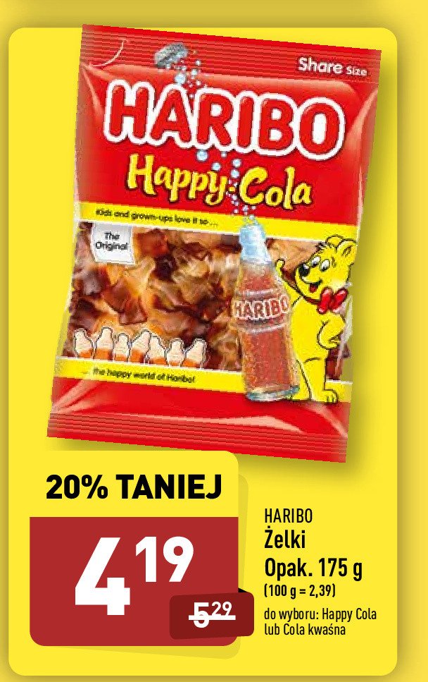 Żelki kwaśna Haribo happy cola promocje