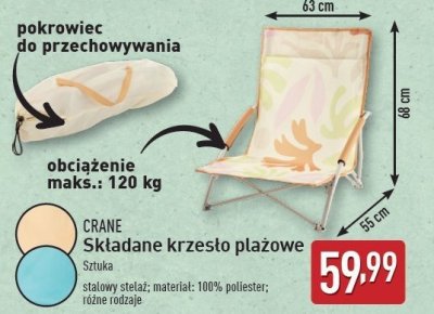 Krzes艂o pla偶owe sk艂adane CRANE promocja