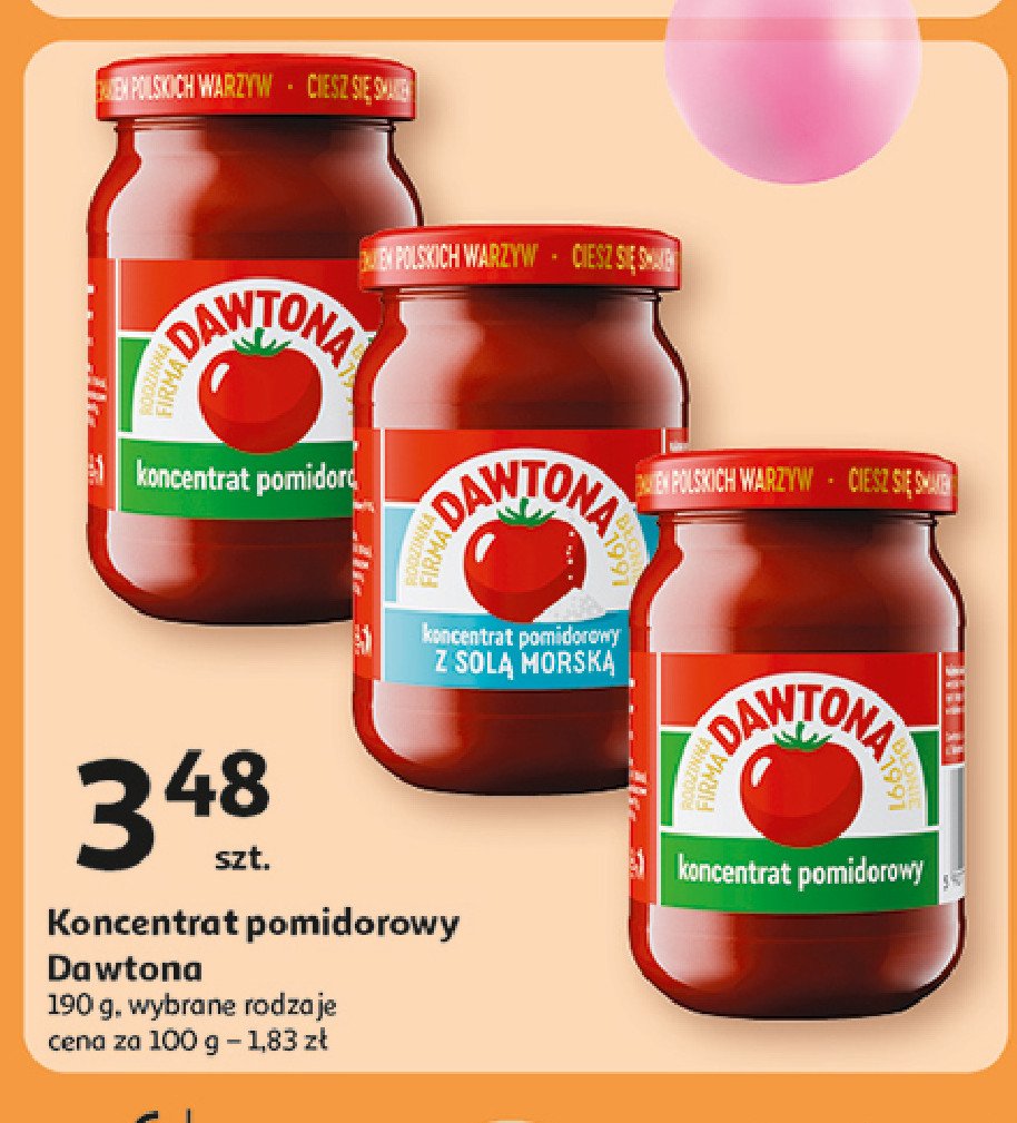 Koncentrat pomidorowy z sol膮 morsk膮 Dawtona promocja