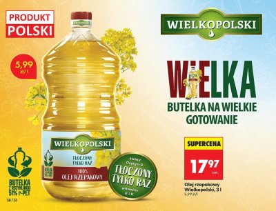 Olej rzepakowy Wielkopolski promocja w Biedronka