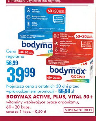 Zestaw witamin i minerałów z żeń-szeniem BODYMAX VITAL 50+ promocja