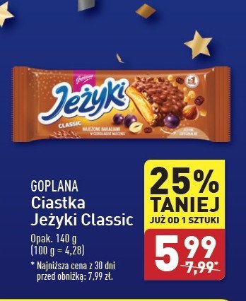 Ciastka classic Jeżyki promocja w Aldi