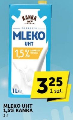 Mleko UHT 1,5% Kanka 1 l promocja w ABC