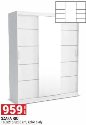 Szafa Rio 180x215,5x60 cm, kolor biały promocja w Merkury Market