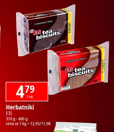 Herbatniki kakaowe Eti tea biscuits promocja