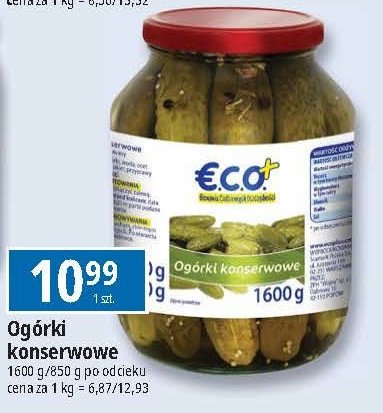 Ogórki konserwowe Eco+ promocja