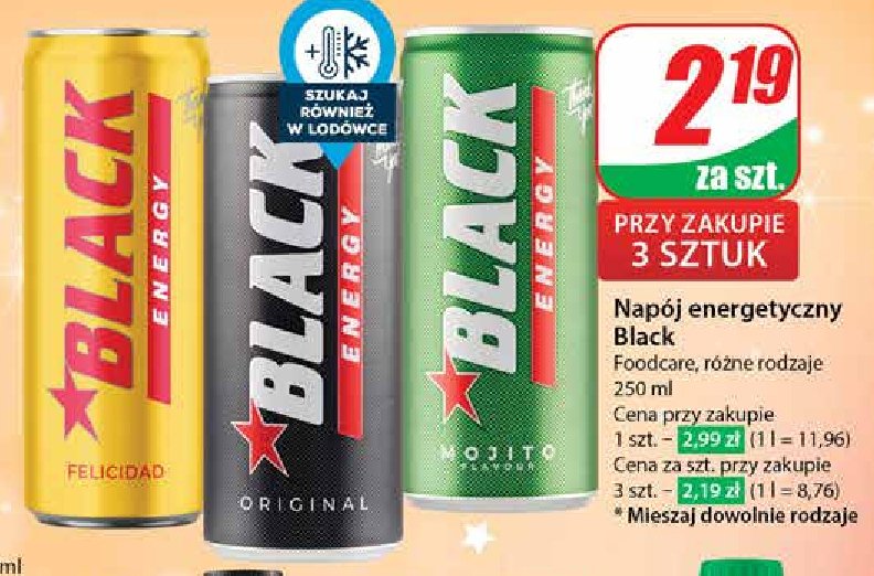 Napój energetyczny mojito Black energy promocja w Dino