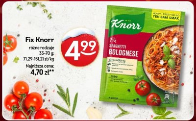 Fix Knorr różne rodzaje promocja w Żabka