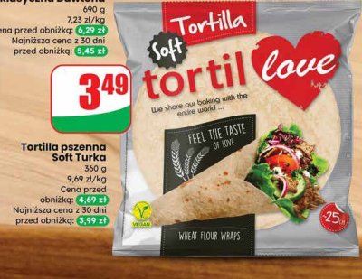 Tortilla pszenna Soft Turka promocja w Dino