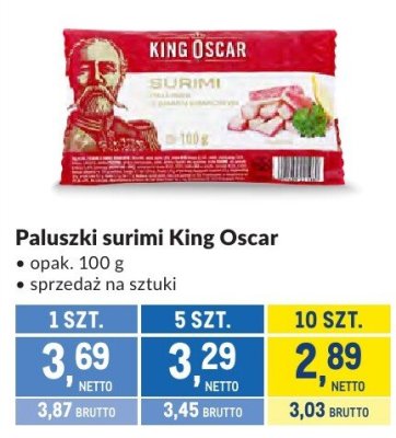 Paluszki surimi King Oscar promocja w Makro