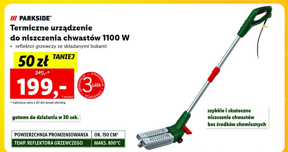 Wypalarka do chwast贸w 1100 Parkside promocja