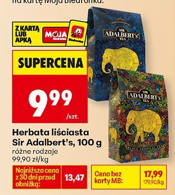 Herbata liściasta, 100 g różne rodzaje Sir Adalbert's promocja w Biedronka