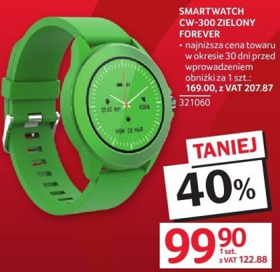 Smartwatch CW-300 zielony FOREVER promocja w Selgros