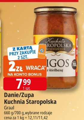 Danie/zupa Kuchnia Staropolska Graal promocja w Leclerc