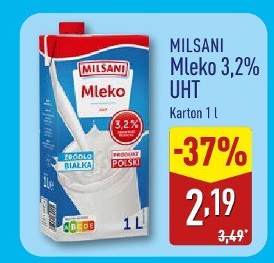 Mleko UHT 3,2% promocja w Aldi