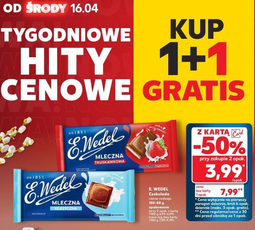Czekolada mleczna E. Wedel promocja