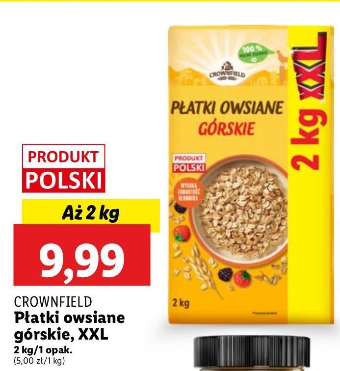 Płatki owsiane górskie Crownfield promocja