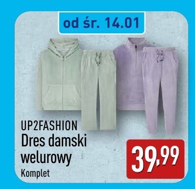 Dres damski welurowy UP2FASHION promocja w Aldi
