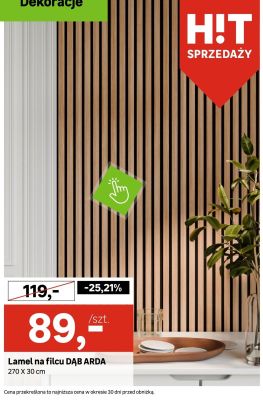 Lamel na filcu DAB ARDA 270 x 30 cm promocja w Leroy Merlin
