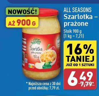 Jabłka prażone szarlotka All seasons promocja