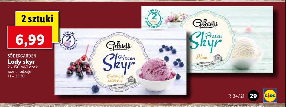 Lody skyr plain Gelatelli promocja
