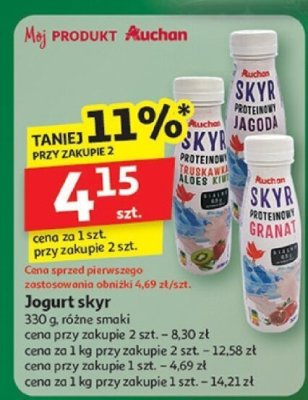 Jogurt skyr 330 g różne smaki Auchan promocja w Auchan
