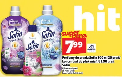 Perfumy do prania Sofin 300 ml 20 prań / koncentrat do płukania 1,8 L 90 prań Sofin promocja w TOPAZ