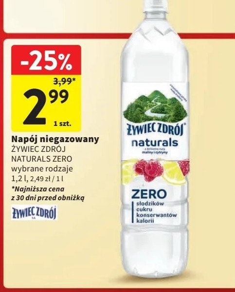 Woda z nutą maliny i cytryny promocja