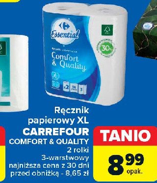 Ręczniki papierowe xl Carrefour essential promocja