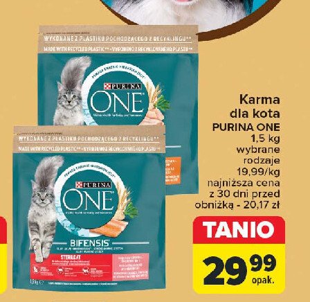 Karma dla kota wołowina Purina one promocja