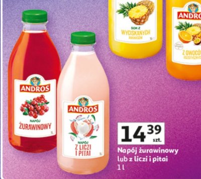 Napój żurawinowy lub z liczi i pitai 1 l promocja w Auchan