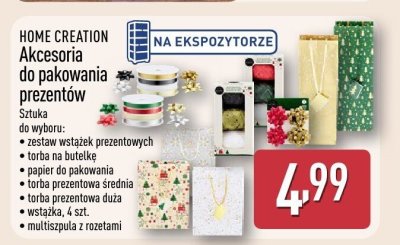 Akcesoria do pakowania prezentów, różne rodzaje HOME CREATION promocja w Aldi